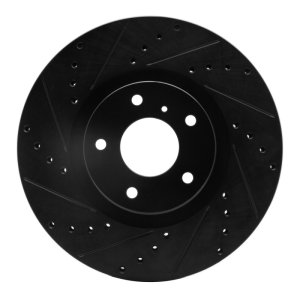 Infiniti EX35 Brake Rotor (1) - Front Left - R1 Concepts - Drilled & Slotted - Black - `03-`23